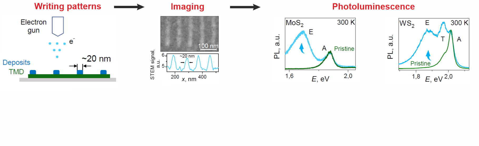 Extrinsic localized excitons in patterned 2D semiconductors